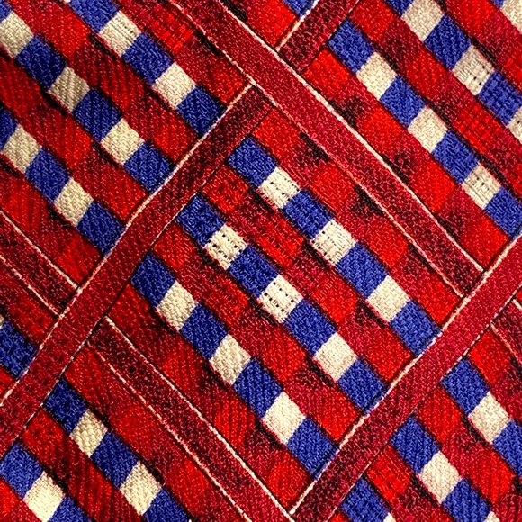 ERMENEGILDO ZEGNA SILK TIE, EUC, Red/Blue/White Pattern - Picture 2 of 12